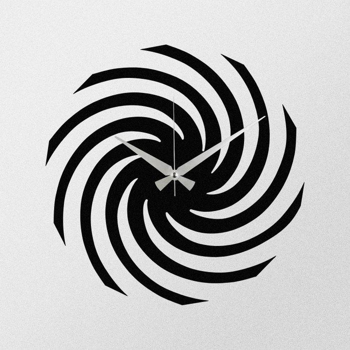 Wallity Enzoclock - S023 Reloj de Pared Decorativo de Metal Negro